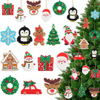kockuu Christmas Ornaments for Tree Decorations, 12pcs Soft PVC Hanging Ornaments Snowflake Gingerbread House Snowman for Christmas Tree Gift Box, Winter Holiday Party, Home, Office Decor