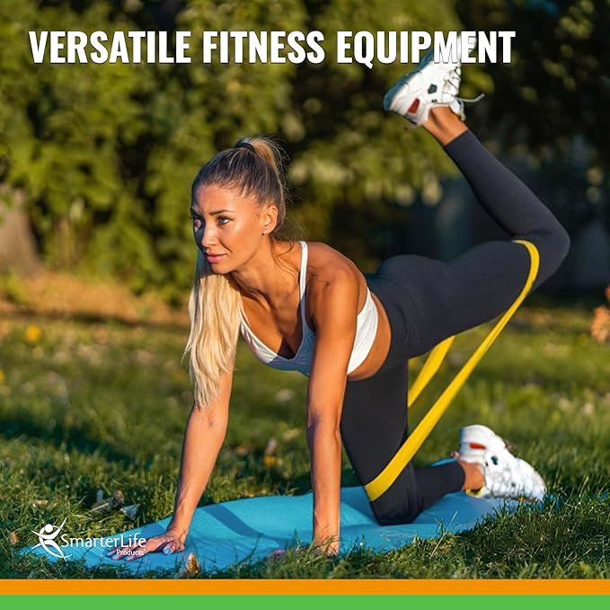 SmarterLife Resistance Bands for Working Out, Latex-Free Exercise Bands for Women, Men, 5 Extra Wide Workout Bands for Weight Loss, Home Gym, Booty Bands, Physical Therapy Bands, Workout Guide