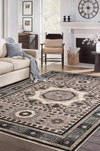 Keen Home Design 9x12 Rug - Machine Washable Area Rug with Non-Slip Backing, Ideal for Living Room, Dining Room, Bedroom - Vintage, Easy Clean, Durable, Low Pile Rug - (9' x 12')