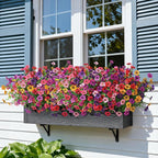 Ivydale Artificial Flowers for Outdoor 24 Bundles Fake Mums UV Resistant Silk Daisy Faux Plants for Outside Planter Home Porch Patio Window Box Decor, Rose