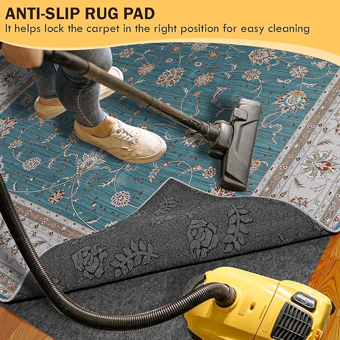 Waterproof Rug Pad, Thick 3x5 ft Under Area Rug Carpet Pad, Non Slip Felt Rug Pads for Hardwood Floors, Keep Carpets in Place Soft and Prevent Rug from Wrinkling or Buckling
