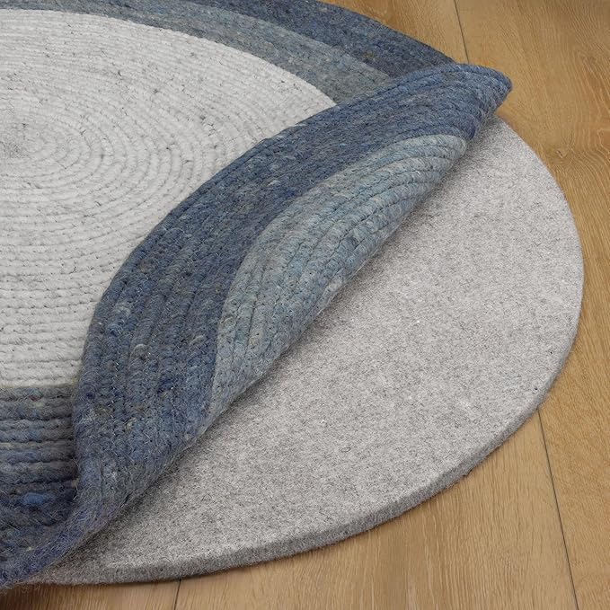 RUGPADUSA - Eco-Plush - 8' Round - 3/8" Thick - 100% Felt - Extra Cushioned Rug Pad - Available in 3 Thicknesses, Many Custom Sizes