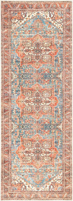 Keen Home Design 2x12 Rug - Machine Washable Runner with Non-Slip Backing, Ideal for Hallway, Entryway, Kitchen, Laundry Room - Vintage, Easy Clean, Durable, Low Pile Rug - (2'6" x 12')