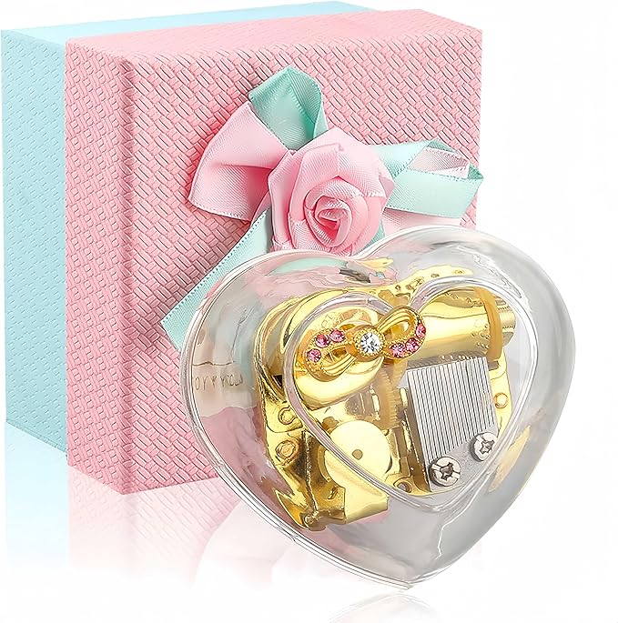 Happy Birthday Music Box,Little Shape of Love Heart Wind Up Musical Boxes for Her,Mom,Dad,Women,Granddaughter.Gifts for Anniversary/Birthday/Christmas/Valentine's/Mother's/Father's Day.