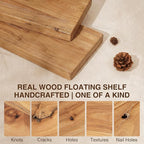 Dreamland 48" Solid Elm Wood Floating Shelves, 8" Deep Wall Shelves for Home Decor, Floating Shelf with Invisible Bracket, Heavy-Duty Display Shelf - for Living Room, Kitchen, Bathroom, Set of 1
