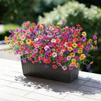 Ivydale Artificial Flowers for Outdoor 24 Bundles Fake Mums UV Resistant Silk Daisy Faux Plants for Outside Planter Home Porch Patio Window Box Decor, 6 Color Mixed