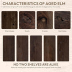 Marsmiles 36 inch Floating Shelves for Wall Solid Elm Wood Shelves|Rustic Wall Mounted Shelves with Heavy-Duty Invisible Bracket for Bathroom Living Room Kitchen|Rounded Edge Design|Walnut, 2 Pack