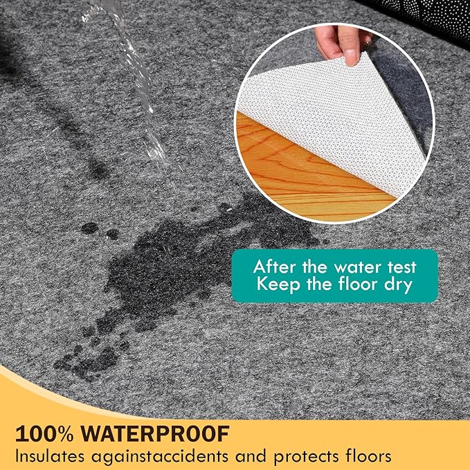 Waterproof Rug Pad, Thick 10x14 ft Under Area Rug Carpet Pad, Non Slip Felt Rug Pads for Hardwood Floors, Keep Carpets in Place Soft and Prevent Rug from Wrinkling or Buckling