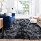 Rugs for Living Room 6x9, Soft Shaggy Modern Shag Area Rug for Bedroom, Upgrade Non-Slip Plush Fluffy Carpet for Kids Boys Girls Room Home Decor Aesthetic, Dark Grey