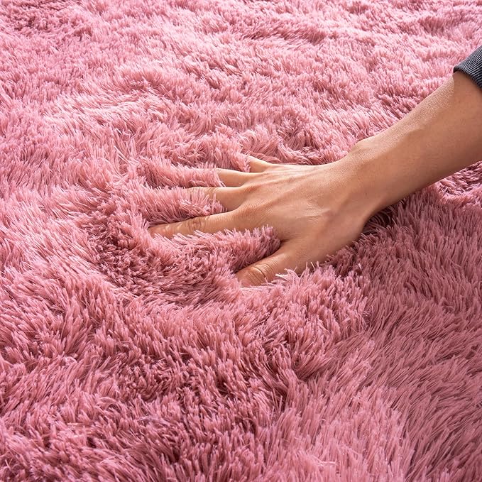 Small Blush Rugs for Bedroom, Fluffy 2x3 Rug Throw Non Slip for Bedside Dorm Kids Room, Plush Comfy Shag Carpet for Home Decor Aesthetic
