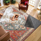 Waterproof Rug Pad, Thick 3x5 ft Under Area Rug Carpet Pad, Non Slip Rug Pads for All Floors and Hardwood Floors Finishes, Keep Carpets in Place Soft and Prevent Rug from Wrinkling or Buckling