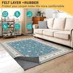 Waterproof Rug Pad, 8x10 ft Under Area Rug Carpet Pad, Non Slip Felt Rug Pads for Hardwood Floors, Keep Carpets in Place Soft and Prevent Rug from Wrinkling or Buckling