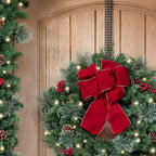Haute Decor Hook & Lattice Metal Adjustable Length Over The Door Wreath Hanger, Matte Black (1 Pack) - Strong Unique Modern Design, Holds 20 Pounds