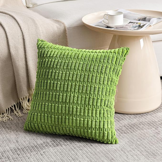 Fancy Homi 4 Packs Decorative Throw Pillow Covers for Living Room Couch Bed, Modern Farmhouse Boho Home Décor Accent Cushion Case, 14" x 14", Lime Green