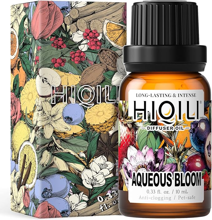 HIQILI Aqueous Bloom Diffuser Oil for Humidifier, Pets & Home, Long - Lasting Scent for Large Spaces, DIY & More - 0.34 Fl Oz
