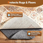 Veken Non Slip Cushioned Rug Pad Gripper, Felt and Silicone Backing, Carpet Liner for Hardwood Floors and Finishes, Under Area Rugs Anti Skid Mat, Keep Rugs Safe and in Place, 2 x 3 Ft 1/8 inch Thick