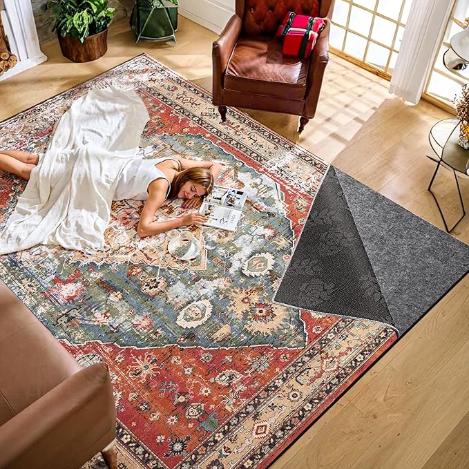 Waterproof Rug Pad, 2x6 ft Under Area Rug Carpet Pad, Non Slip Rug Pads for All Floors and Hardwood Floors Finishes, Keep Carpets in Place Soft and Prevent Rug from Wrinkling or Buckling