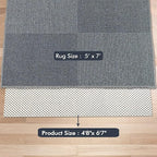 Non Slip Area Rug Pads Non Skid Rug Gripper 5x7 Feet Extra Thick Pad Anti-Slip Carpet Rug Mats for Hardwood Surface Floors, Keep Rugs Safe and in Place (5 x 7 Ft)