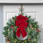 Haute Decor Adapt Adjustable Length Wreath Hanger with Interchangeable Icons (Antique Brass-Sun/Snowflake/Butterfly/Fleur de lis) - 4 Door Wreath Hangers in 1