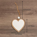 Sun&Beam Heart-Shaped Wooden Decorative 2Pcs Hanging Handmade Hearts Ornaments for Wedding Party Valentine Christmas Home Decoration Car Décor (B-#3, 2Pcs)