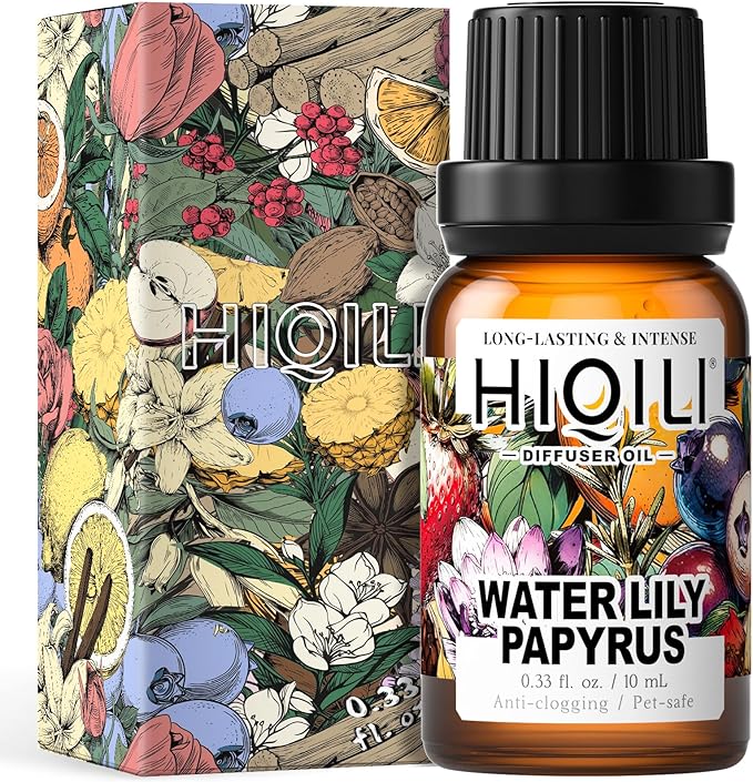 HIQILI Water Lily Papyrus Diffuser Oil, Inspired by L'eau d'Iss-ey, Ideal for Scent Diffuser, Perfume, Wool Dryer Ball, Long Lasting - 0.34 Fl Oz