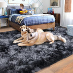 Rugs for Living Room 6x9, Soft Shaggy Modern Shag Area Rug for Bedroom, Upgrade Non-Slip Plush Fluffy Carpet for Kids Boys Girls Room Home Decor Aesthetic, Dark Grey
