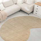 JONATHAN Y Bean Grid Handwoven Wool Beige/Light Brown Shaped Indoor Area Rug, 8x10, Modern, Plaid, Easy-Cleaning for Living Room, Bedroom, Kitchen, Pet Friendly, Non-Shedding (GST104A-8)