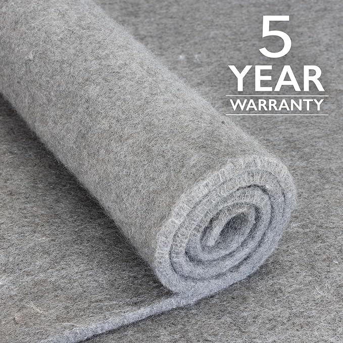 RUGPADUSA - Eco-Plush - 10' Square - 1/4" Thick - 100% Felt - Premium Cushioned Rug Pad - Available in 3 Thicknesses, Many Custom Sizes