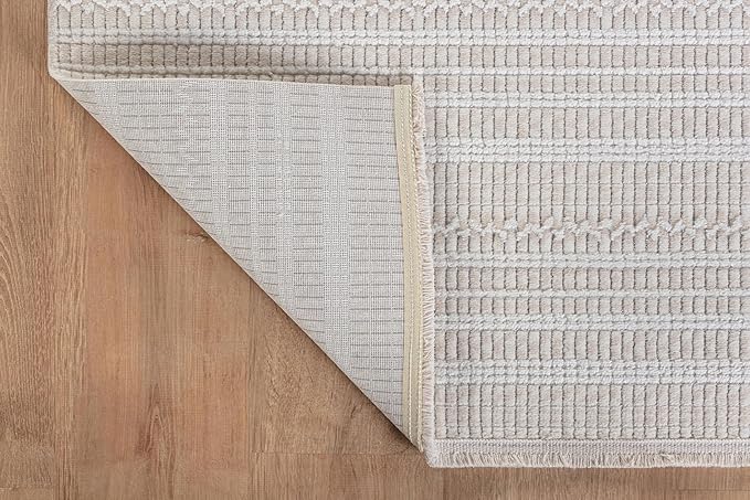 Modern Indoor Rug Stripe 9x12 Area Rugs for Living Room Luxury Kitchen Bedroom Durable Soft Geometric Durable Low and High Pile Stain Resistant Non Shedding Area Carpet 9x12