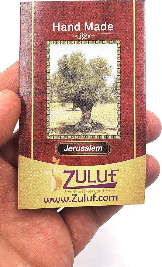 Zuluf 6.3" Olive Wood Catholic Cross with Silver Plated Crucifix Christian Gift from Holy Land Bethlehem CRS065