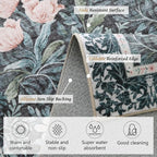 Vintage Floral with Ornate Border Washable 5x7 Area Rug, Soft Low Pile Carpet for Living Room, Dining Room Under Table, Bedroom | Non-Slip, Stain Resistant & Durable