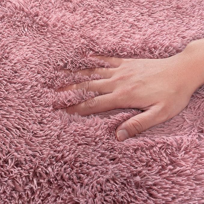 Rugs for Bedroom 4x6, Soft Shaggy Modern Shag Area Rug for Living Room, Upgrade Non-Slip Plush Fluffy Carpet for Kids Boys Girls Room Home Decor Aesthetic, Blush