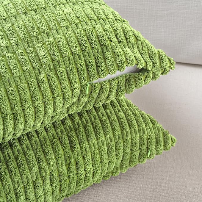 Fancy Homi 4 Packs Decorative Throw Pillow Covers for Living Room Couch Bed, Modern Farmhouse Boho Home Décor Accent Cushion Case, 20" x 12", Lime Green