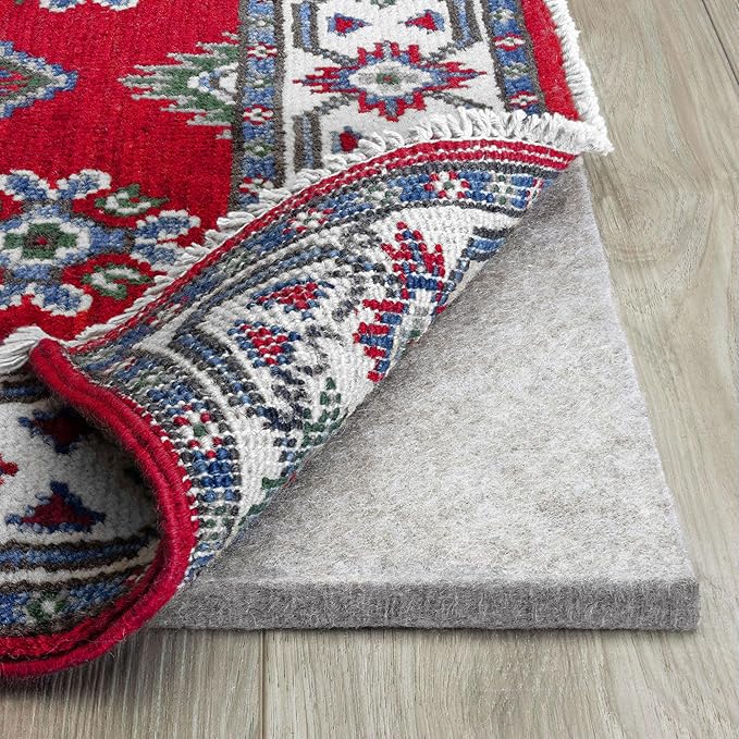 RUGPADUSA - Eco-Plush - 6'x8' - 1/2" Thick - 100% Felt - Luxurious Cushioned Rug Pad - Available in 3 Thicknesses, Many Custom Sizes