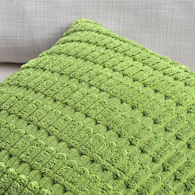 Fancy Homi 4 Packs Decorative Throw Pillow Covers for Living Room Couch Bed, Modern Farmhouse Boho Home Décor Accent Cushion Case, 22" x 22", Lime Green