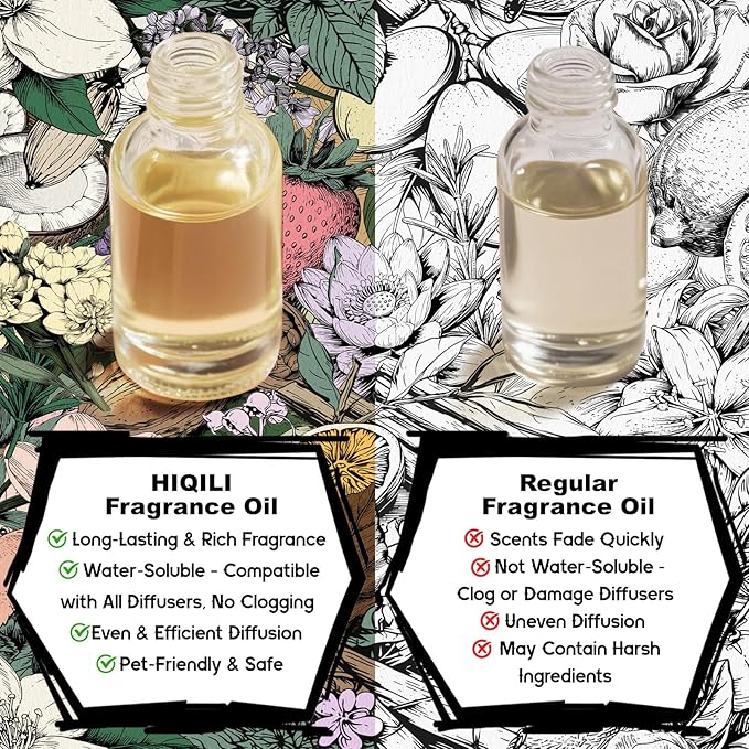 HIQILI Aqueous Bloom Diffuser Oil for Humidifier, Pets & Home, Long - Lasting Scent for Large Spaces, DIY & More - 0.34 Fl Oz