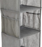Amazon Basics 6-Tier Hanging Closet Shelf Organizer With Pockets, 8.5" D x 12" W x 9" H, Grey | Organizer, With Pockets